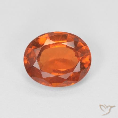 1.65ct طبيعي برتقالى نارى هيسونيت غارنيت, بيضوي, قليلا جدا