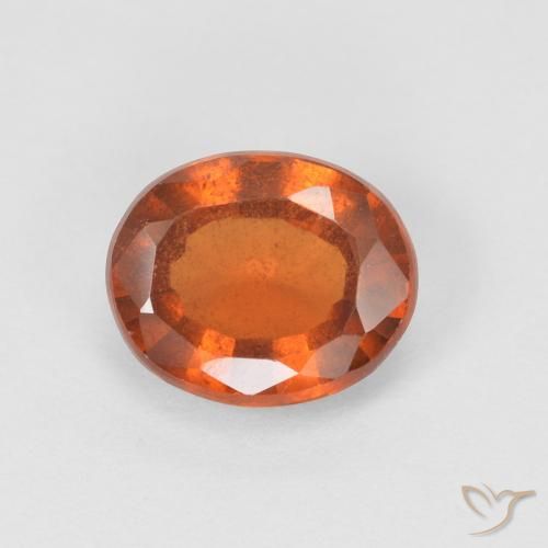 1.34ct طبيعي Medium Dark-Orange هيسونيت غارنيت, بيضوي, قليلا جدا