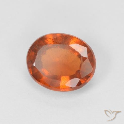 هيسونيت غارنيت Medium Dark-Orange طبيعي، بيضوي، 1.34 قيراط، قليلا جدا
