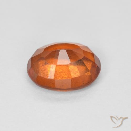 هيسونيت غارنيت Medium Dark-Orange طبيعي، بيضوي، 1.34 قيراط، قليلا جدا