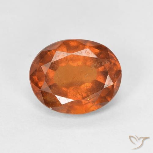 1.45ct طبيعي برتقالى غامق هيسونيت غارنيت, بيضوي, VS-SI
