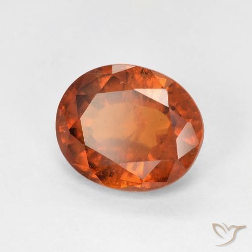 هيسونيت غارنيت Medium Dark-Orange طبيعي، بيضوي، 2.67 قيراط، VS-SI