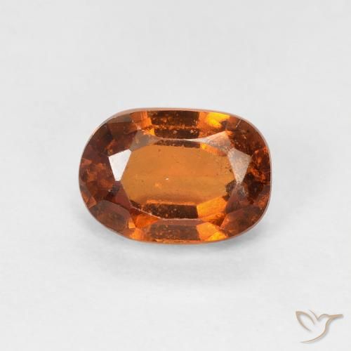 1.32ct طبيعي برتقالى غامق هيسونيت غارنيت, بيضوي, قليلا جدا