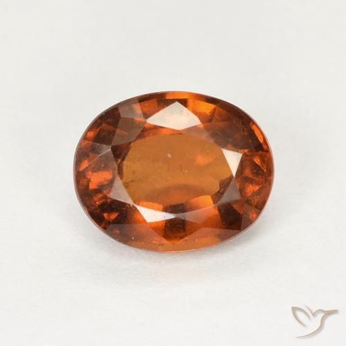 1.23ct طبيعي برتقالى محمر هيسونيت غارنيت, بيضوي, قليلا جدا