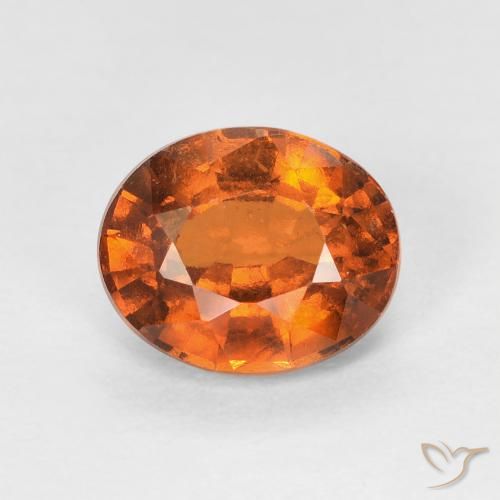 هيسونيت غارنيت Medium Dark-Orange طبيعي، بيضوي، 1.51 قيراط، VVS-VS