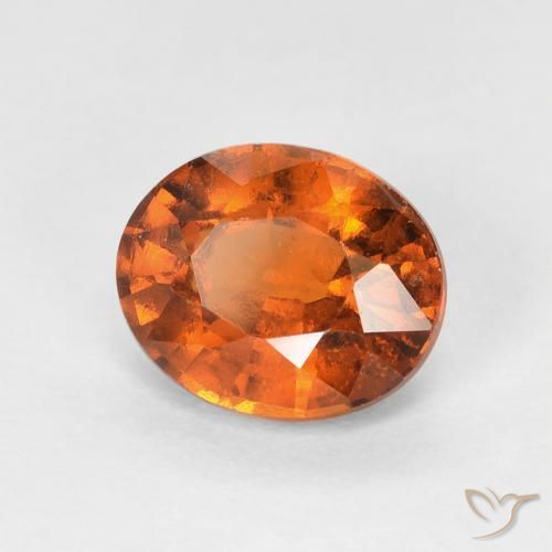 هيسونيت غارنيت Medium Dark-Orange طبيعي، بيضوي، 1.51 قيراط، VVS-VS