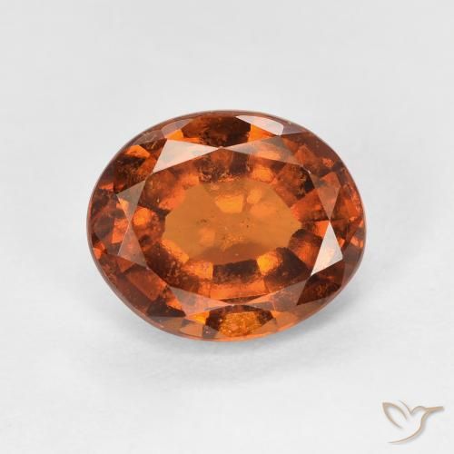 2.38ct طبيعي Medium Dark-Orange عقيق هيسونيت, بيضوي, VS-SI