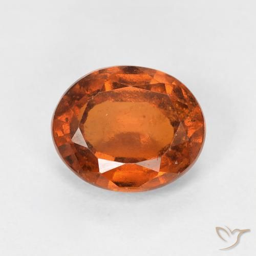 1.42ct طبيعي Medium Dark-Orange هيسونيت غارنيت, بيضوي, VS-SI