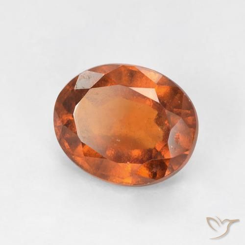 هيسونيت غارنيت Medium Dark-Orange طبيعي، بيضوي، 1.91 قيراط، قليلا جدا