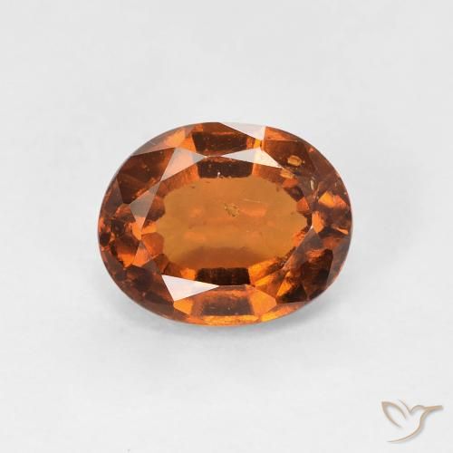 1.55ct طبيعي برتقالى داكن هيسونيت غارنيت, بيضوي, قليلا جدا