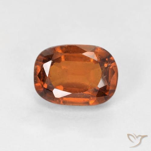 عقيق هيسونيت Medium Dark-Orange طبيعي، بيضوي، 1.33 قيراط، قليلا جدا
