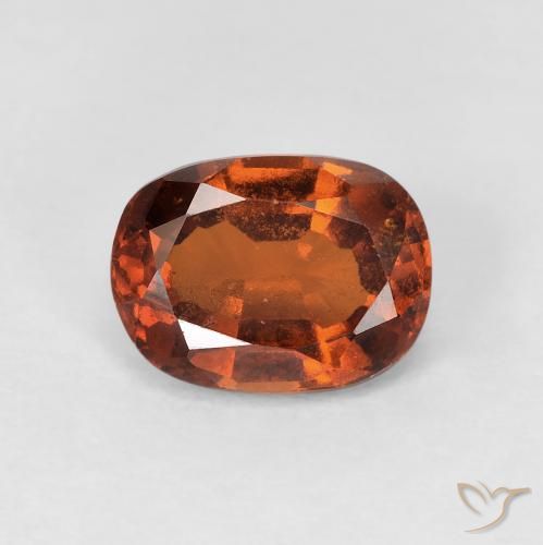 1.70ct طبيعي برتقالى كهرمانى عقيق هيسونيت, بيضوي, قليلا جدا