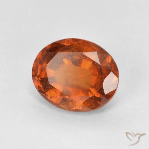 1.50ct طبيعي برتقالى غامق هيسونيت غارنيت, بيضوي, قليلا جدا