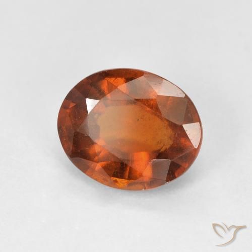 هيسونيت غارنيت Medium Dark-Orange طبيعي، بيضوي، 2.69 قيراط، قليلا جدا