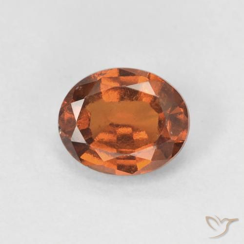 عقيق هيسونيت Medium Dark-Orange طبيعي، بيضوي، 1.23 قيراط، VVS-VS