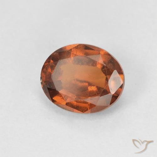 عقيق هيسونيت Medium Dark-Orange طبيعي، بيضوي، 1.23 قيراط، VVS-VS