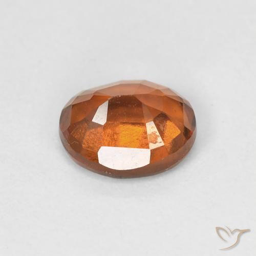 عقيق هيسونيت Medium Dark-Orange طبيعي، بيضوي، 1.23 قيراط، VVS-VS
