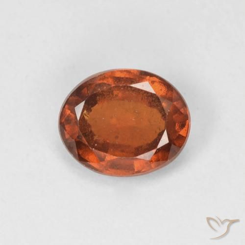 1.36ct طبيعي برتقالى محمر هيسونيت غارنيت, بيضوي, VVS-VS