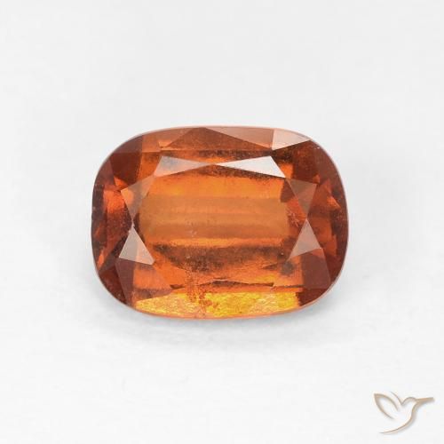 عقيق هيسونيت Medium Dark-Orange طبيعي، وسادة، 1.68 قيراط، قليلا جدا