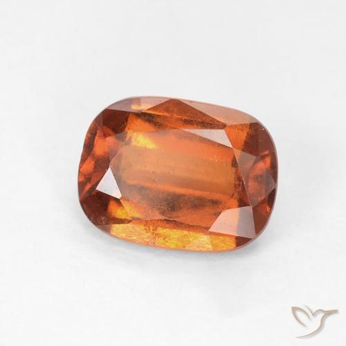عقيق هيسونيت Medium Dark-Orange طبيعي، وسادة، 1.68 قيراط، قليلا جدا