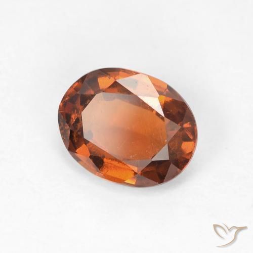 هيسونيت غارنيت Medium Dark-Orange طبيعي، بيضوي، 1.42 قيراط، VVS-VS