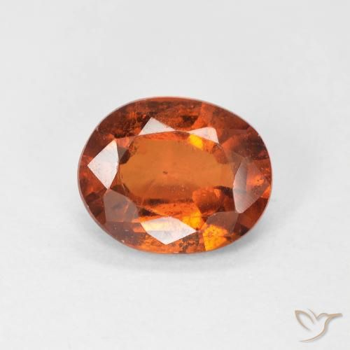 1.39ct طبيعي Medium Dark-Orange عقيق هيسونيت, بيضوي, قليلا جدا