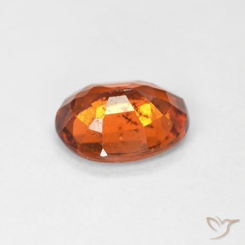 هيسونيت غارنيت Medium Dark-Orange طبيعي، بيضوي، 1.39 قيراط، قليلا جدا