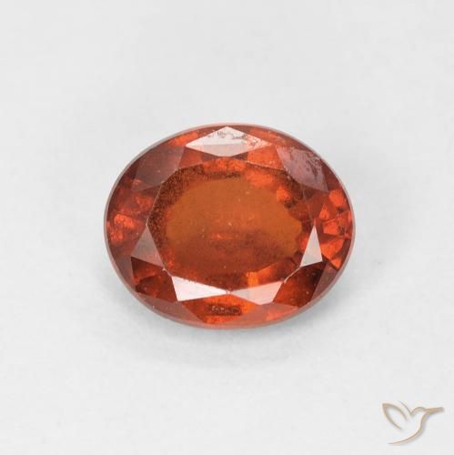 1.39ct طبيعي برتقالى كهرمانى عقيق هيسونيت, بيضوي, قليلا جدا, Photo A
