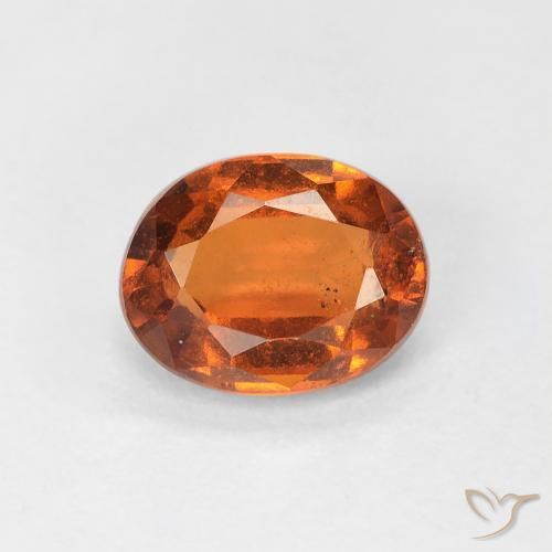 1.24ct طبيعي Medium Dark-Orange هيسونيت غارنيت, بيضوي, قليلا جدا