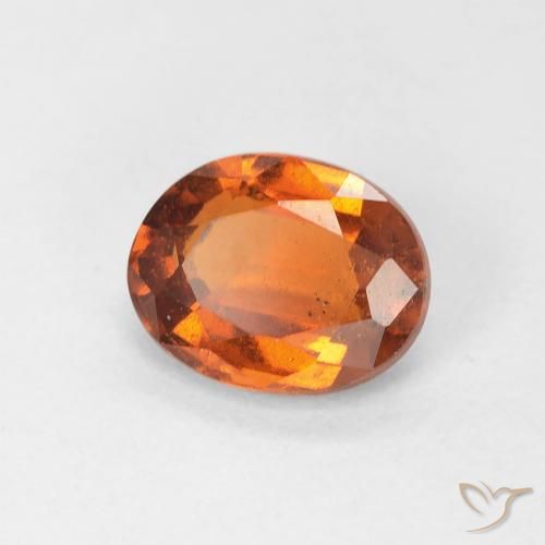 هيسونيت غارنيت Medium Dark-Orange طبيعي، بيضوي، 1.24 قيراط، قليلا جدا