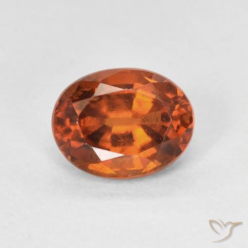 1.51ct طبيعي برتقالى غامق عقيق هيسونيت, بيضوي, VVS-VS