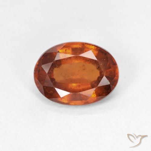 1.35ct طبيعي Medium Dark-Orange هيسونيت غارنيت, بيضوي, قليلا جدا