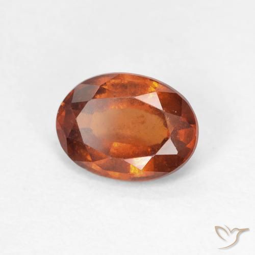 هيسونيت غارنيت Medium Dark-Orange طبيعي، بيضوي، 1.35 قيراط، قليلا جدا