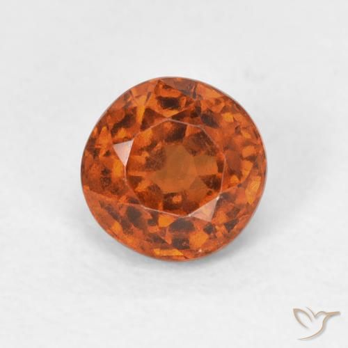 1.00ct طبيعي برتقالى كهرمانى هيسونيت غارنيت, دائري, VVS-VS