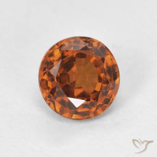 1.02ct طبيعي برتقالى غامق هيسونيت غارنيت, دائري, VVS-VS