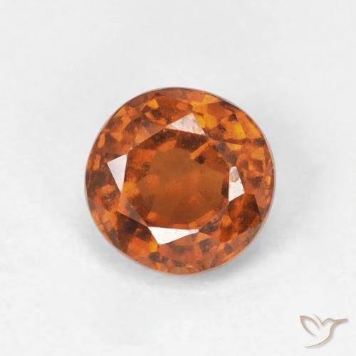 هيسونيت غارنيت Medium Dark-Orange طبيعي، دائري، 0.94 قيراط، VVS-VS