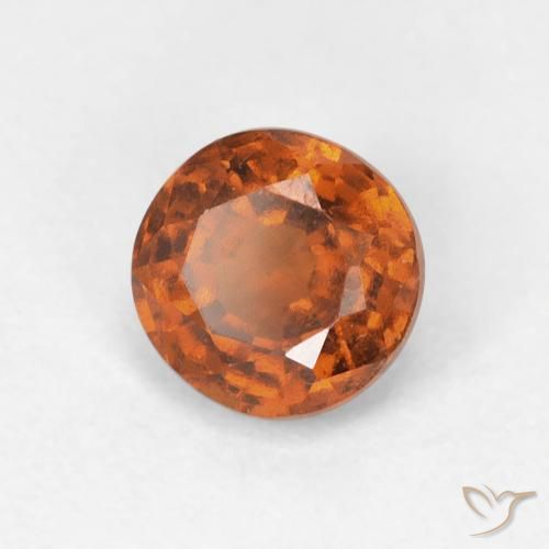 هيسونيت غارنيت Medium Dark-Orange طبيعي، دائري، 0.94 قيراط، VVS-VS