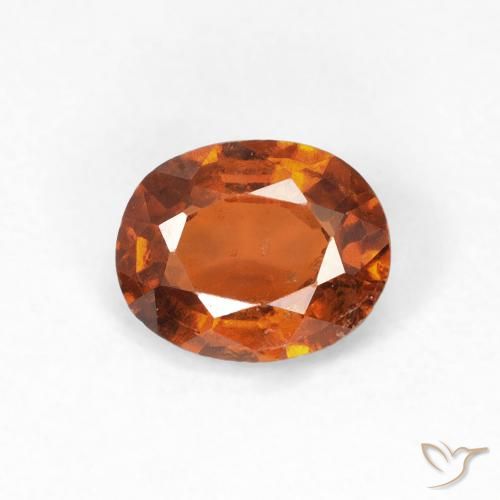 0.92ct طبيعي Medium Dark-Orange عقيق هيسونيت, بيضوي, قليلا جدا