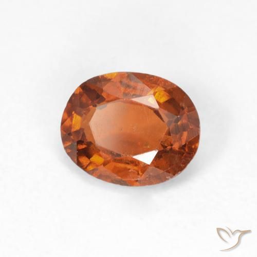 هيسونيت غارنيت Medium Dark-Orange طبيعي، بيضوي، 0.92 قيراط، قليلا جدا