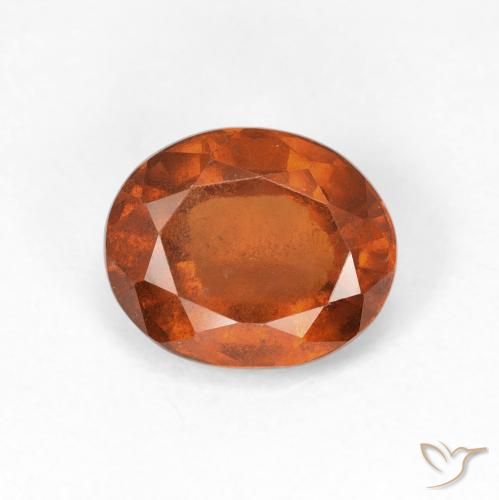 2.15ct طبيعي Medium Dark-Orange عقيق هيسونيت, بيضوي, قليلا جدا