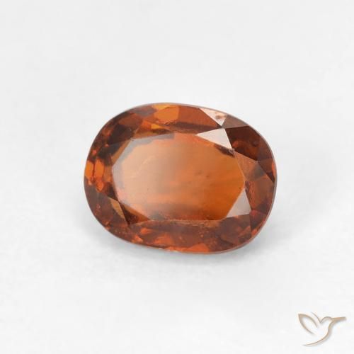 هيسونيت غارنيت Medium Dark-Orange طبيعي، بيضوي، 1.25 قيراط، قليلا جدا