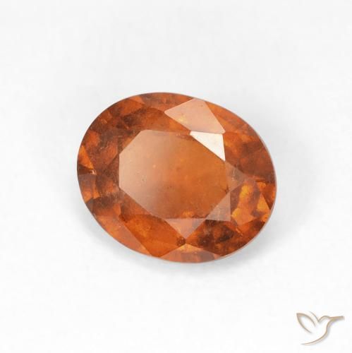 هيسونيت غارنيت Medium Dark-Orange طبيعي، بيضوي، 1.89 قيراط، قليلا جدا