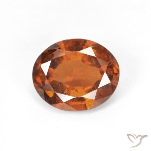 2.03ct طبيعي برتقالى كهرمانى عقيق هيسونيت, بيضوي, قليلا جدا