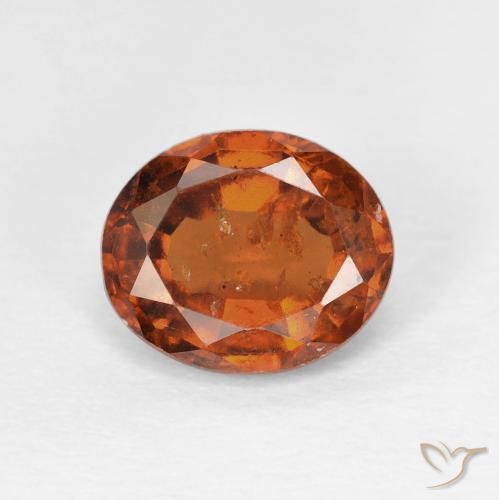 2.12ct طبيعي برتقالى غامق عقيق هيسونيت, بيضوي, قليلا جدا