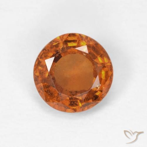0.83ct طبيعي Medium Dark-Orange هيسونيت غارنيت, دائري, قليلا جدا