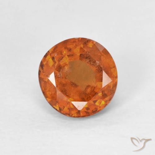 0.85ct طبيعي Medium Dark-Orange هيسونيت غارنيت, دائري, قليلا جدا
