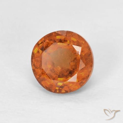 هيسونيت غارنيت Medium Dark-Orange طبيعي، دائري، 0.85 قيراط، قليلا جدا
