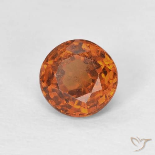 هيسونيت غارنيت Medium Dark-Orange طبيعي، دائري، 0.85 قيراط، قليلا جدا