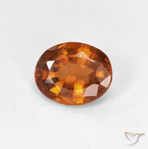 1.06ct طبيعي برتقالى غامق هيسونيت غارنيت, بيضوي, قليلا جدا