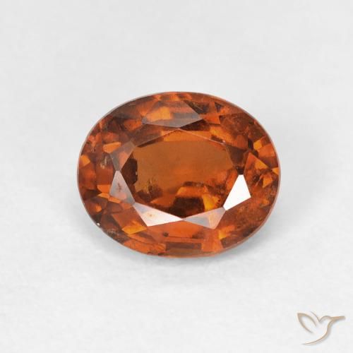 1.74ct طبيعي برتقالى داكن هيسونيت غارنيت, بيضوي, قليلا جدا
